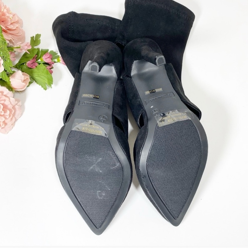ANNE MICHELLE Dedicate Black Suede Pointed
Toe Stiletto Heel Bootie - Picture 8 of 9